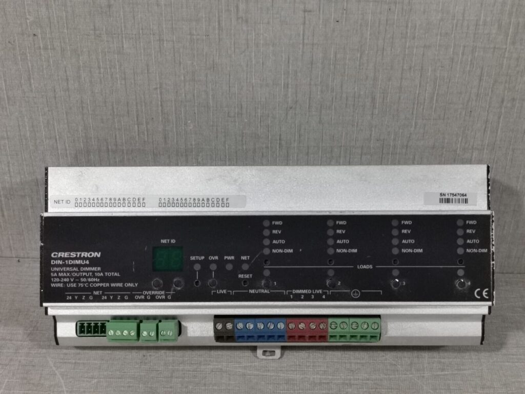 Used Crestron Din Dimu Channel Universal Dimmer Din Rail Mount