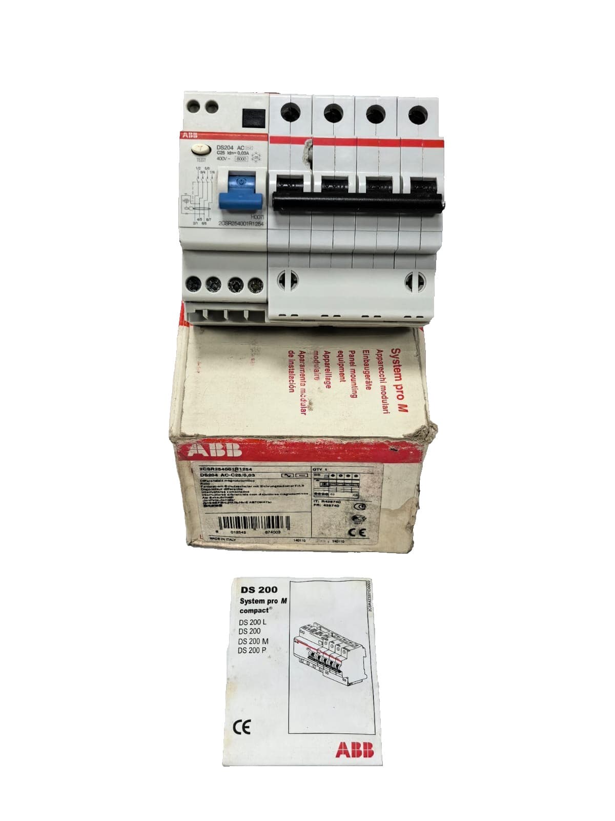 ABB 2CSR254001R1254 RESIDUAL CURRENT CIRCUIT BREAKERS DS204 AC-C25/0,03