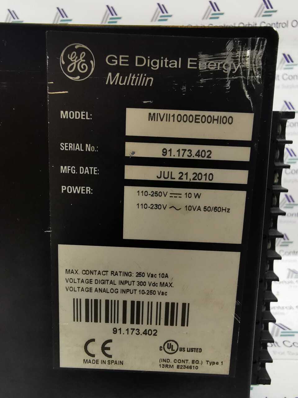 USED GE DIGITAL ENERGY MULTILIN MIVII1000E00HI00 Orbit Surplus
